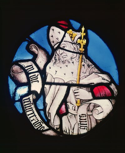 Rondel van de profeet Zefanja, 15e eeuw (glas-in-lood) door German School